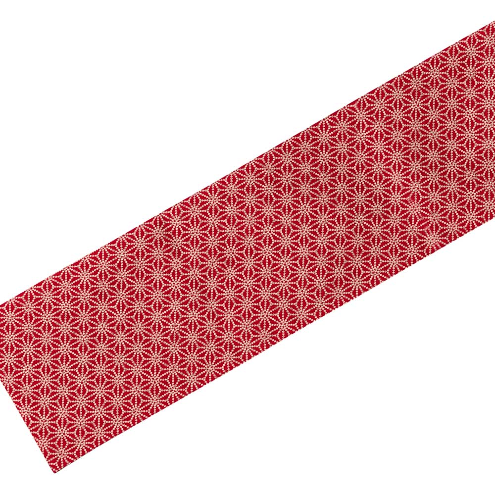百道発信　しずく　ランナークロス　赤 (IKI-1474)　130×25cm　福岡県の布製品　Fabric table runner  Fukuoka craft