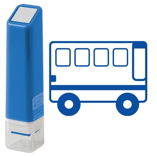 バス (0556-671) スケジュール浸透印スタンプ こどものかお(インク:ブルー) Self-inking stamp
