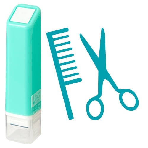 床屋 (0556-676) スケジュール浸透印スタンプ こどものかお(インク:ターコイズ) Self-inking stamp