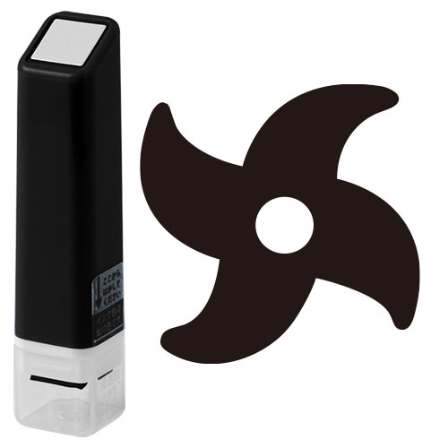 手裏剣 (0556-683) スケジュール浸透印スタンプ こどものかお(インク:ブラック) Self-inking stamp