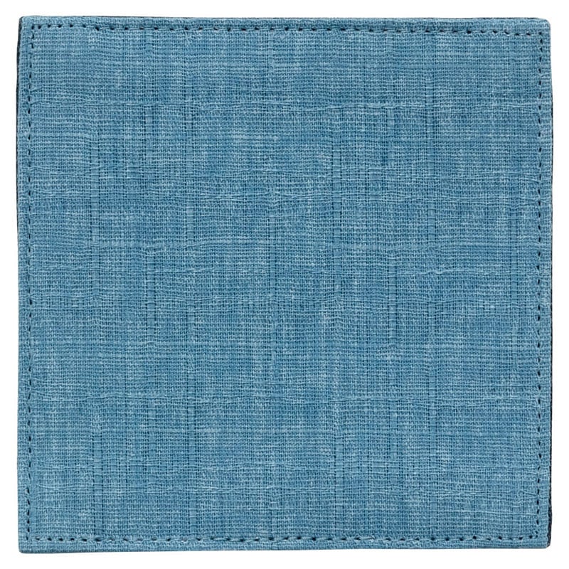 百道発信 四季彩スクエア 8cmミニコースター 紺 (IKI-1466) リバーシブル 福岡県の布製品 Fabric coaster Fukuoka craft