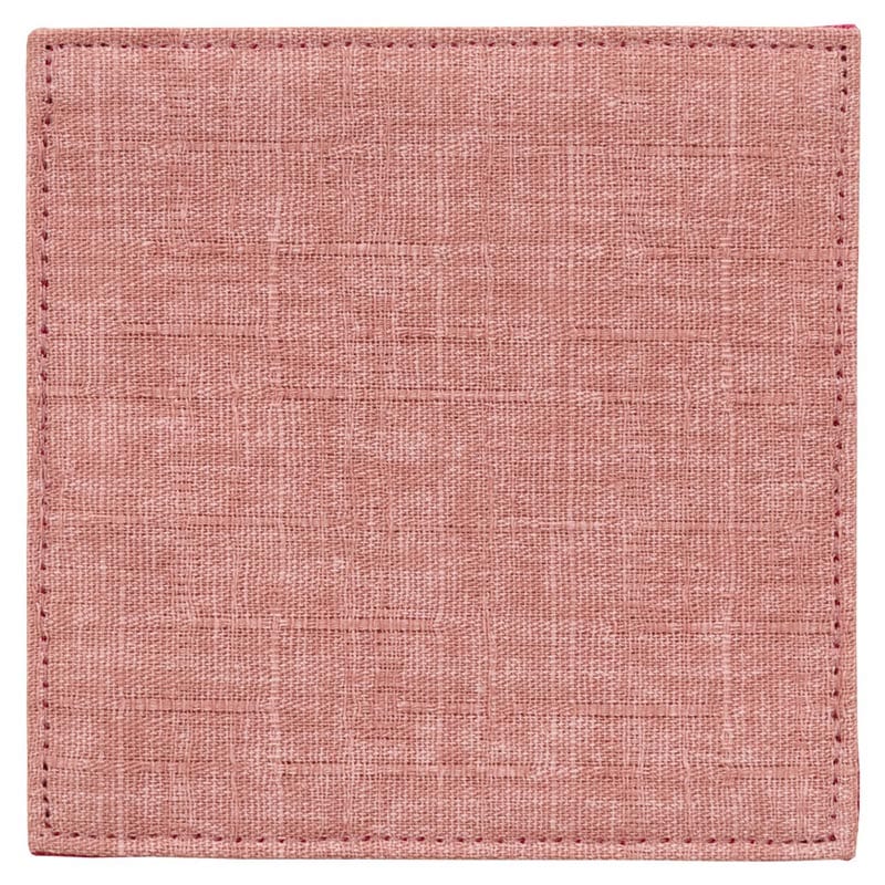 百道発信 四季彩スクエア 8cmミニコースター 桃 (IKI-1466) リバーシブル 福岡県の布製品 Fabric coaster Fukuoka craft
