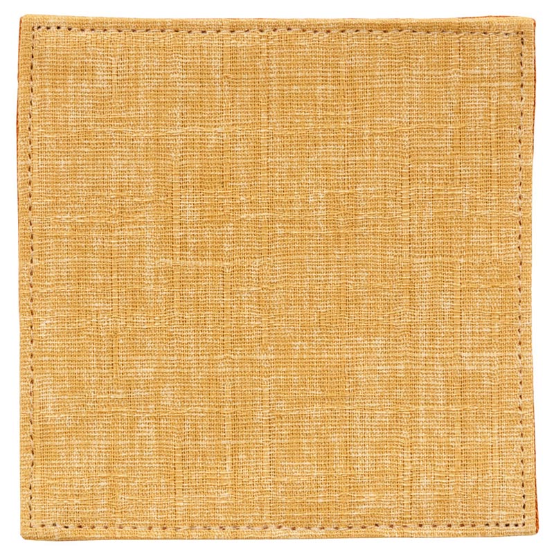 百道発信 四季彩スクエア 8cmミニコースター 橙 (IKI-1466) リバーシブル 福岡県の布製品 Fabric coaster Fukuoka craft