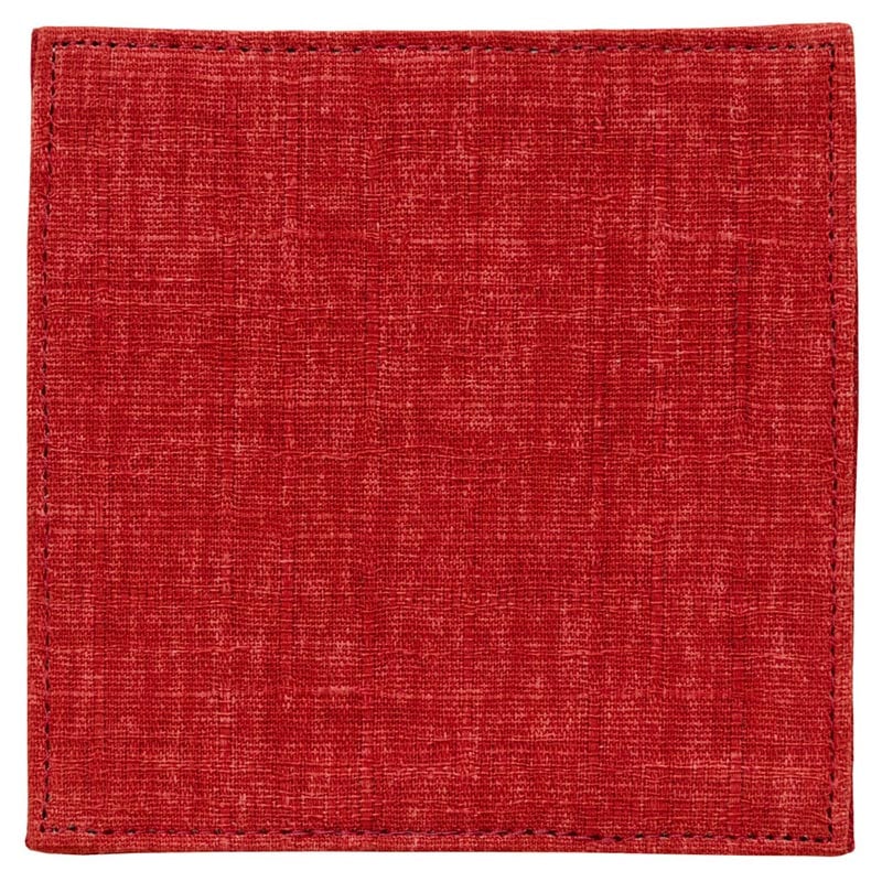 百道発信 四季彩スクエア 8cmミニコースター 赤 (IKI-1466) リバーシブル 福岡県の布製品 Fabric coaster Fukuoka craft