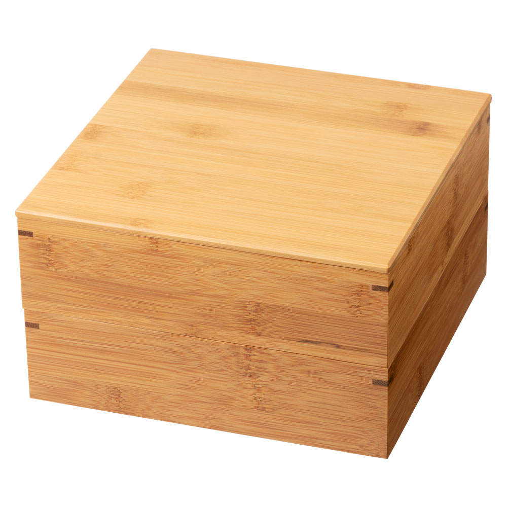 竹の弁当箱 スス竹松花堂2段弁当箱 (5502) 二段重箱 Bento made of