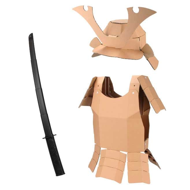 なりきりシリーズ ダンボール兜＋甲冑＋模造刀セット 対象年齢6-12歳