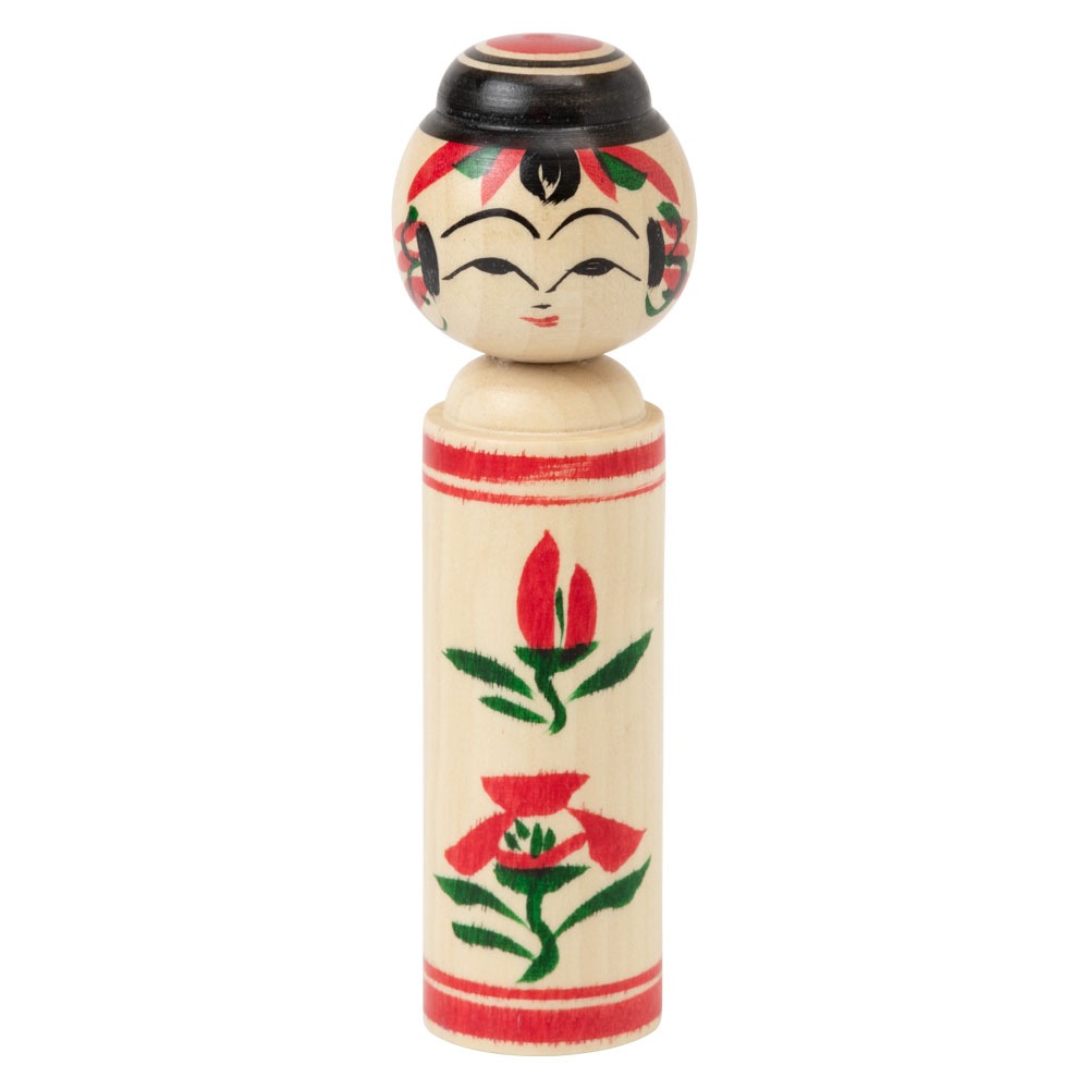 宮城伝統こけし　弥次郎系　花　4寸　作者：佐藤幸一　宮城県の工芸品　Kokeshi  Miyagi craft|置物|インテリア