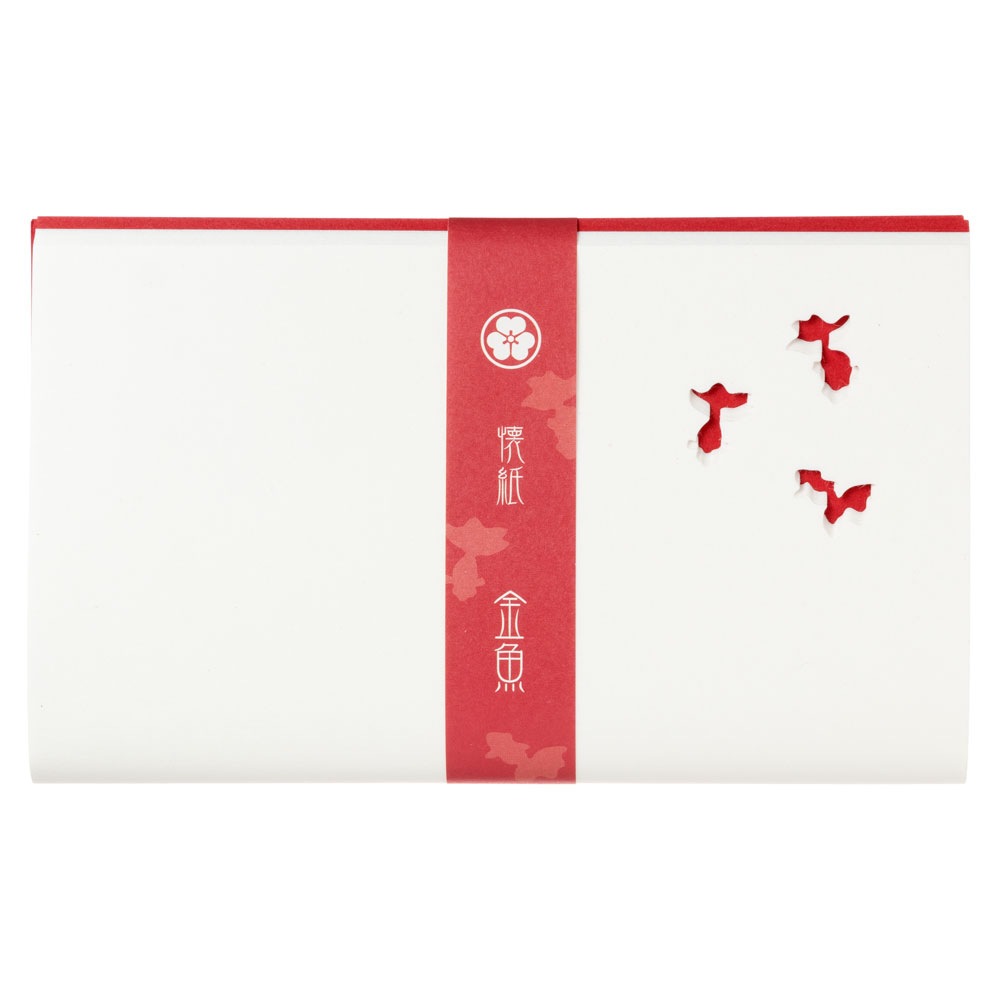辻徳　型抜き懐紙　金魚　型抜き懐紙10枚＋色紙10枚入り　越前和紙　Die cutting kaishi  Japanese paper