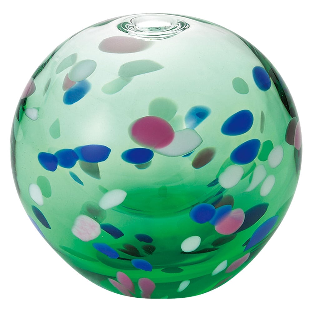 彩手鞠　青葉 (F-71266)　花瓶・一輪挿し　津軽びいどろの花器　青森県の伝統工芸指定品　Bud vase  Aomori craft　※在庫限り