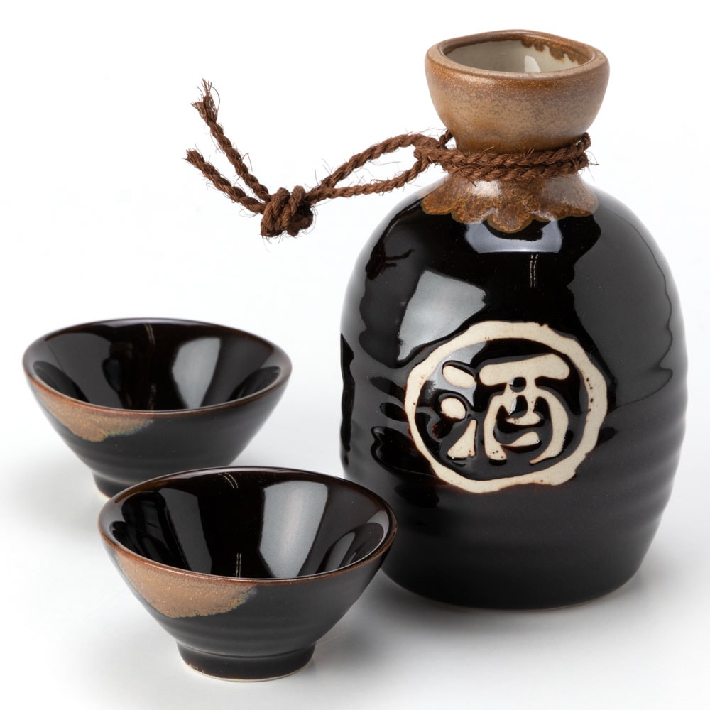 純銀P.T 平安殿 酒器セット 5客 風雅 岩魚骨酒・大 (2050-5-32) 美濃焼の杯ペア酒器セット 岐阜県の