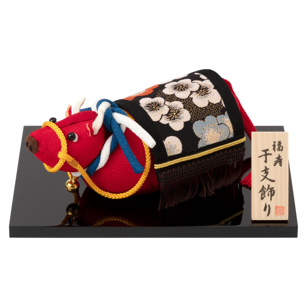 京都夢み屋　撫で丑 (YE21-5)　ちりめん細工の正月置き飾り　干支飾り　New year decoration of crepe fabric|置物|インテリア