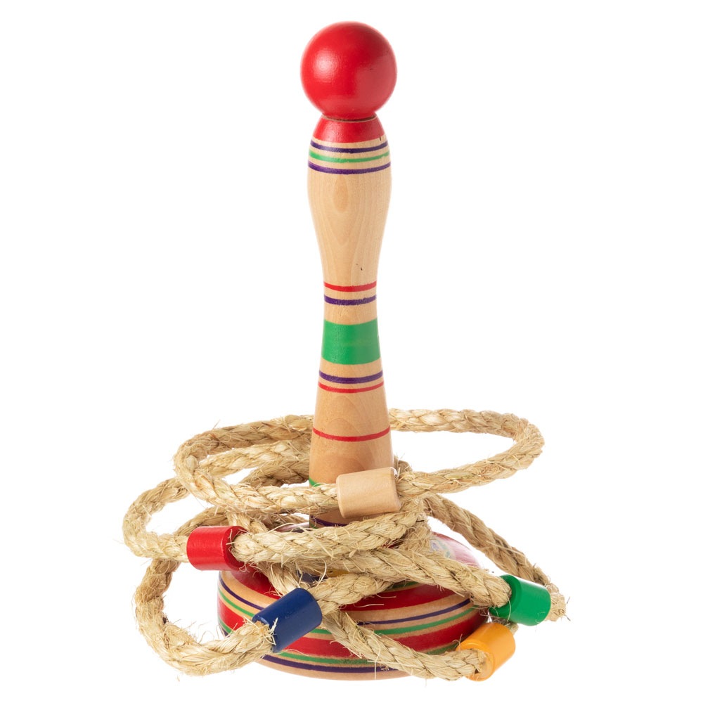 木製輪投げセット (KS)　木地玩具　Wooden quoits|木の玩具|なつかしの玩具