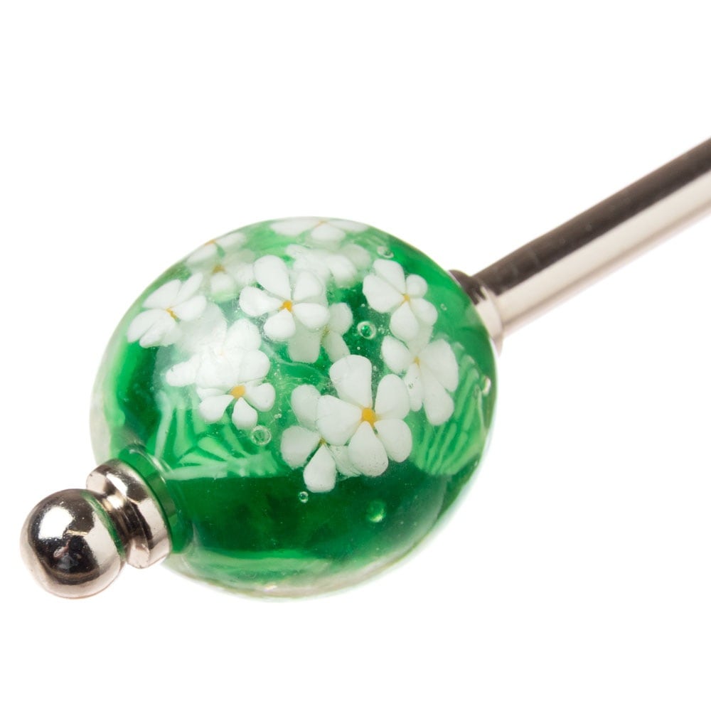 とんぼ玉かんざし　小手毬　飽きのこないシンプルデザインの蜻蛉玉簪　Japanese hairpin  Hair stick