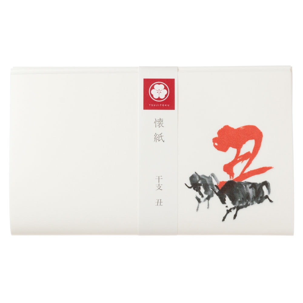 辻徳　イラスト入り干支懐紙　丑　20枚入り　越前和紙　Japanese zodiac kaishi  Japanese paper