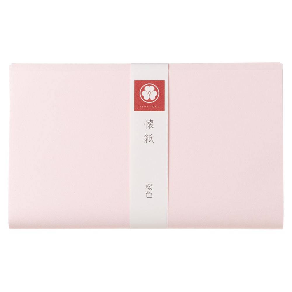 辻徳　無地懐紙　桜色　20枚入り　越前和紙　Kaishi  Japanese paper