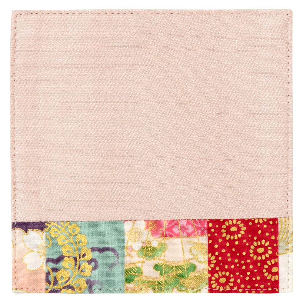 百道発信　華神楽　11cmコースター　ピンク (IKI-1480)　福岡県の布製品　Fabric coaster  Fukuoka craft