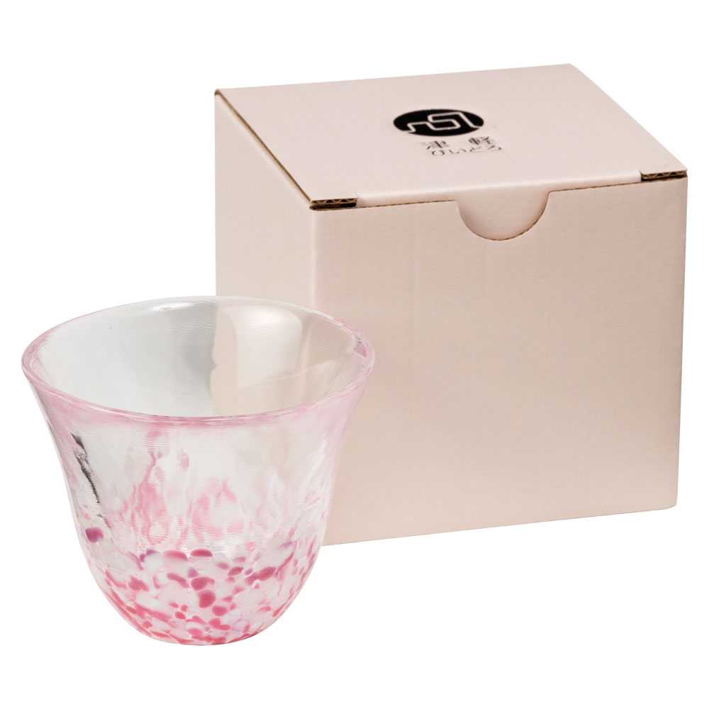 冷酒盃　さくらさくら盃 (F-79436)　津軽びいどろの酒器　ガラス製　青森県の伝統工芸指定品　Sake glass  Aomori craft