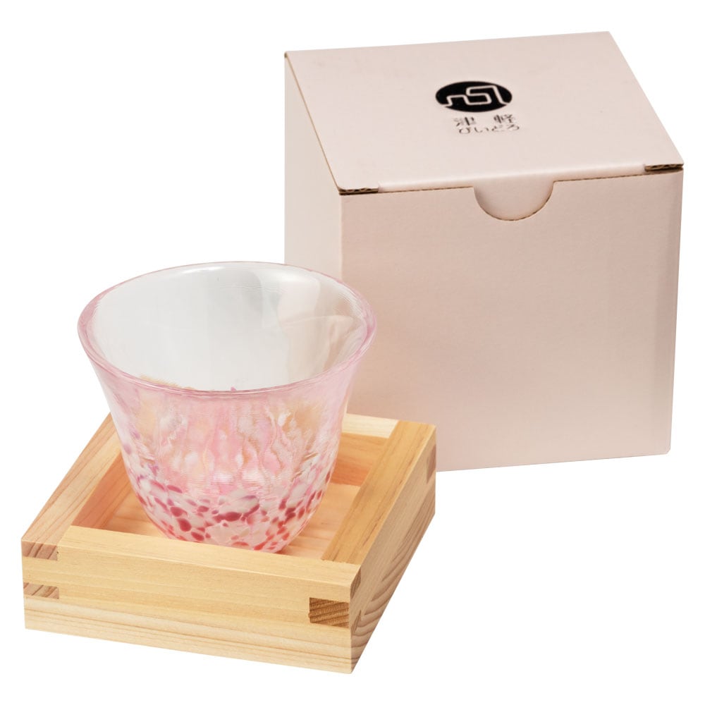 冷酒盃〈さくらさくらこぼし酒盃・津軽びいどろの酒器・ガラス製〉