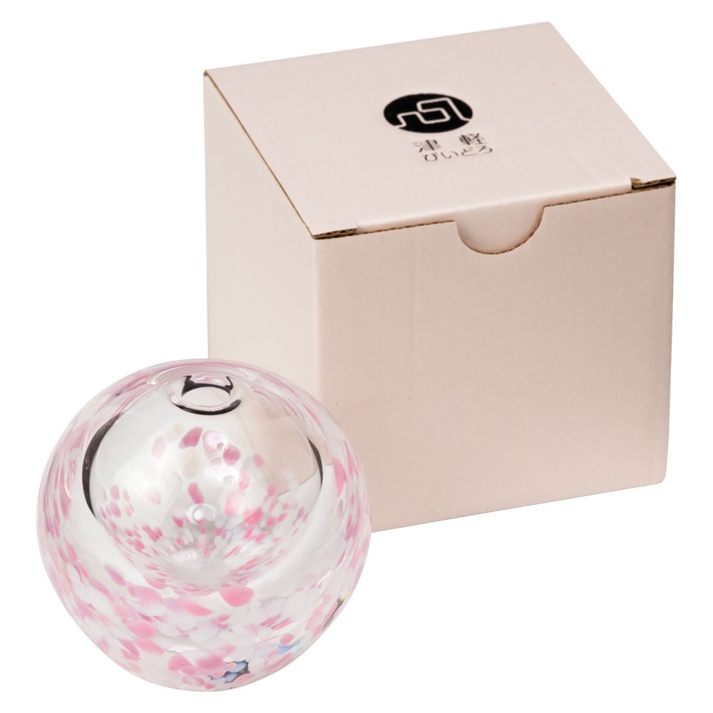 花瓶　さくらさくら一輪挿し (F-79445)　津軽びいどろの花器　ガラス製　青森県の伝統工芸指定品　Bud vase  Aomori craft