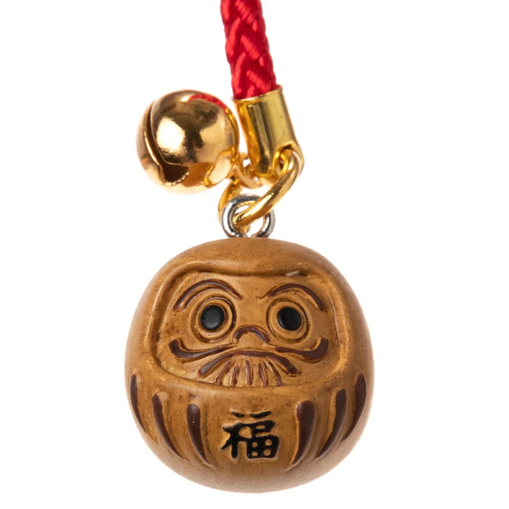 木目調根付　だるま　開運だるま・必勝だるま・合格だるま　Daruma accessory  Good luck charm