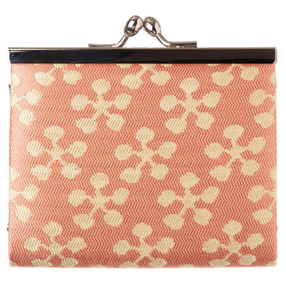 京都あらいそ　西陣織名物裂　小銭入れ・薄型095　利休梅　Kyoto nishijin  Coin purse