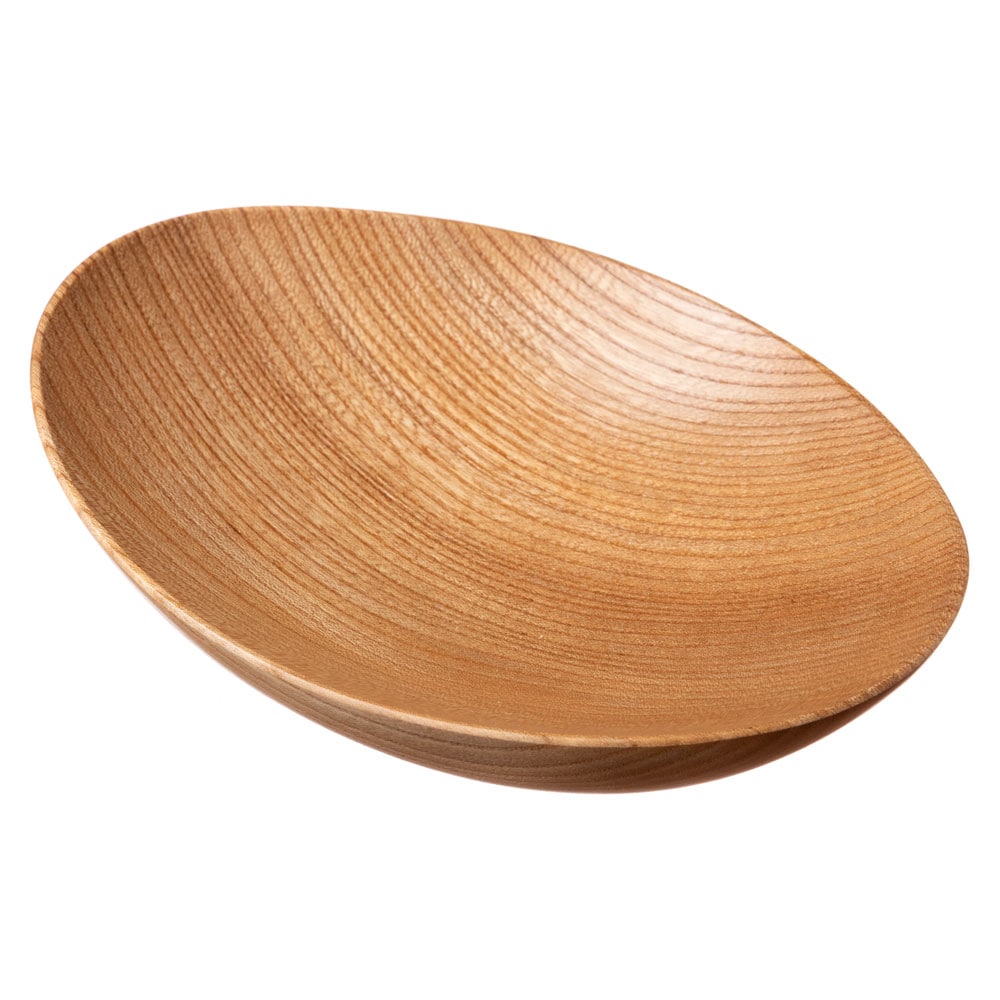 銘木　楕円中鉢　栗（くり）　京都・美山　銘木工芸　山匠　Wooden ellipse small bowl  Works of Japanese precious wood