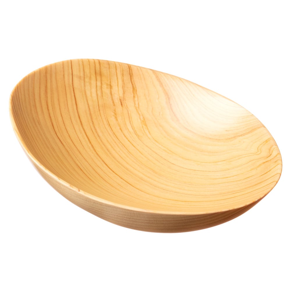 銘木　楕円中鉢　檜（ひのき）　京都・美山　銘木工芸　山匠　Wooden ellipse small bowl  Works of Japanese precious wood