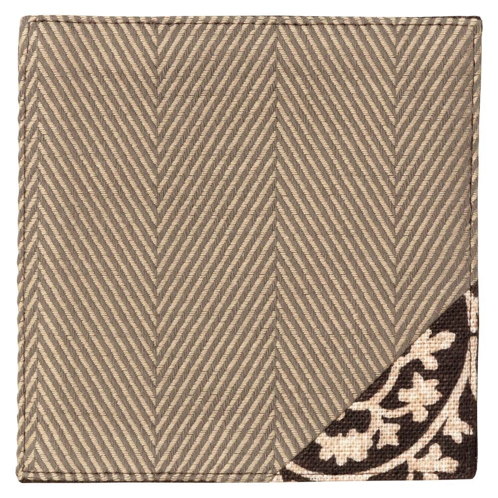 百道発信　紋　コースター　利休 (IKI-1495)　11×11cm　福岡県の布製品　Fabric place mat  Fukuoka craft