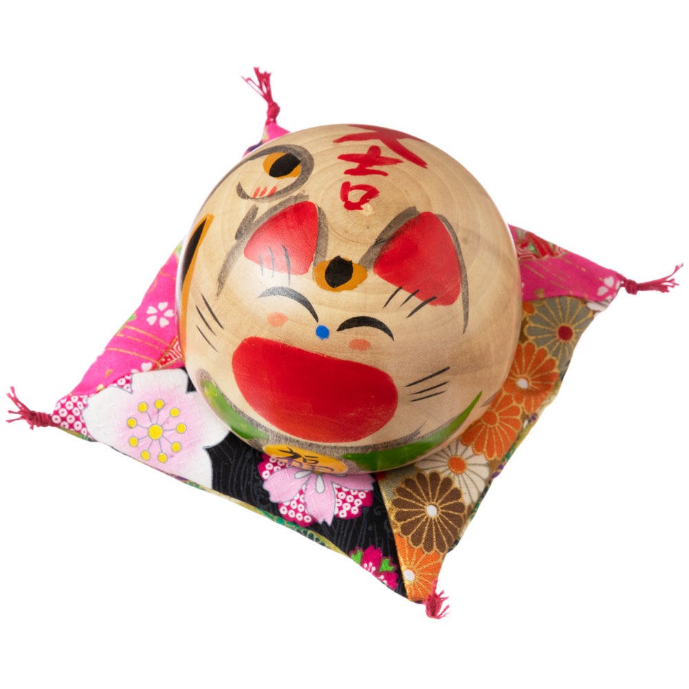 仙臺さすり　招き猫こけし　中・3.0号 (057)　大吉・右手上げ　宮城県仙台市の工芸品　Kokeshi of lucky cat  Miyagi craft|置物|インテリア