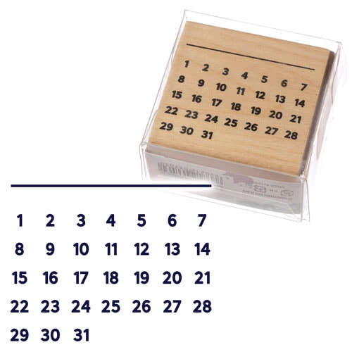 手帳はんこ部　カレンダー (0402-003)　手帳やふせんに　簡単スケジュール管理　ラバースタンプ　こどものかお　Rubber stamp