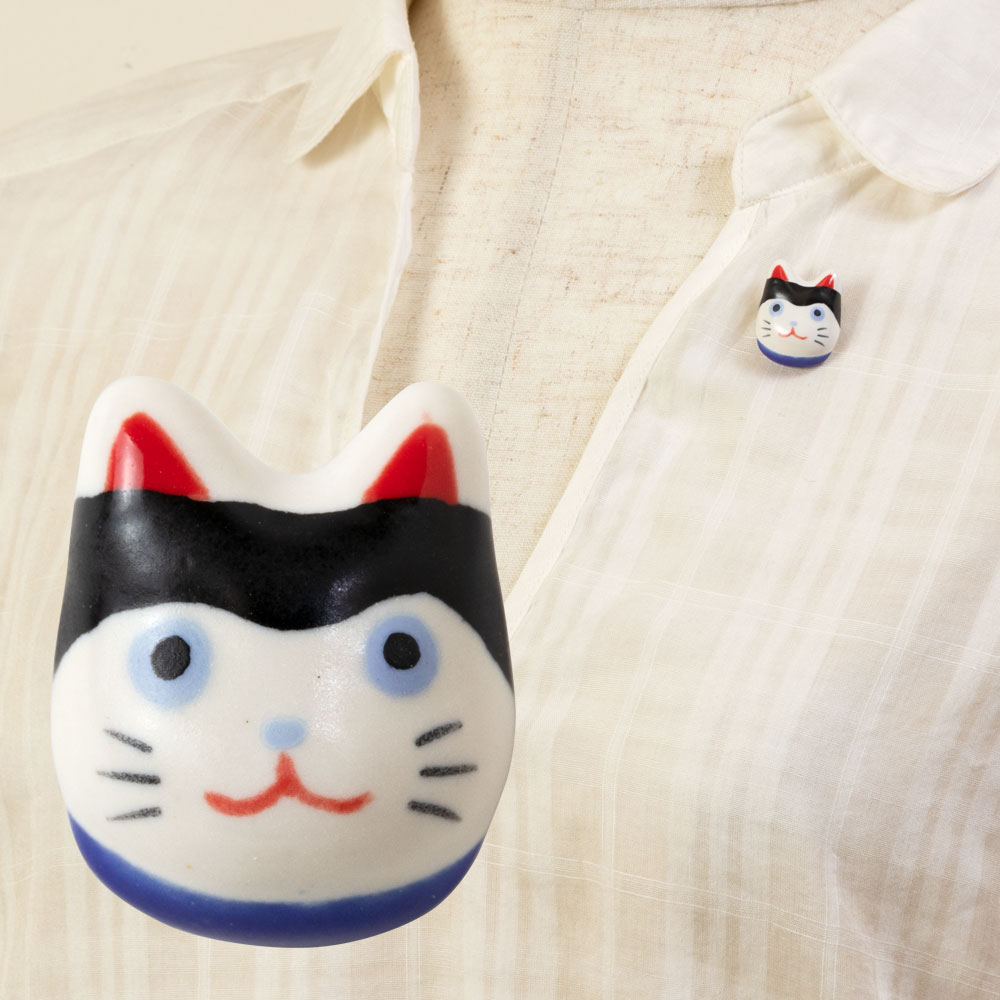 イホシロ窯　アクセサリー　狛犬　ピンバッジ　ブローチ　帯留め　美濃焼　岐阜県の工芸品　Minoyaki accessory, Gifu craft|アクセサリー|和小物