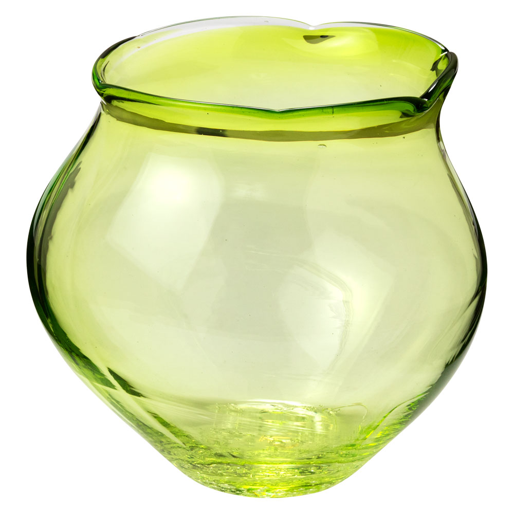 吹きガラスの金魚鉢　小001・若草　滋賀県の吹きガラス工房より　Glass goldfish bowl, Shiga craft|置物|インテリア