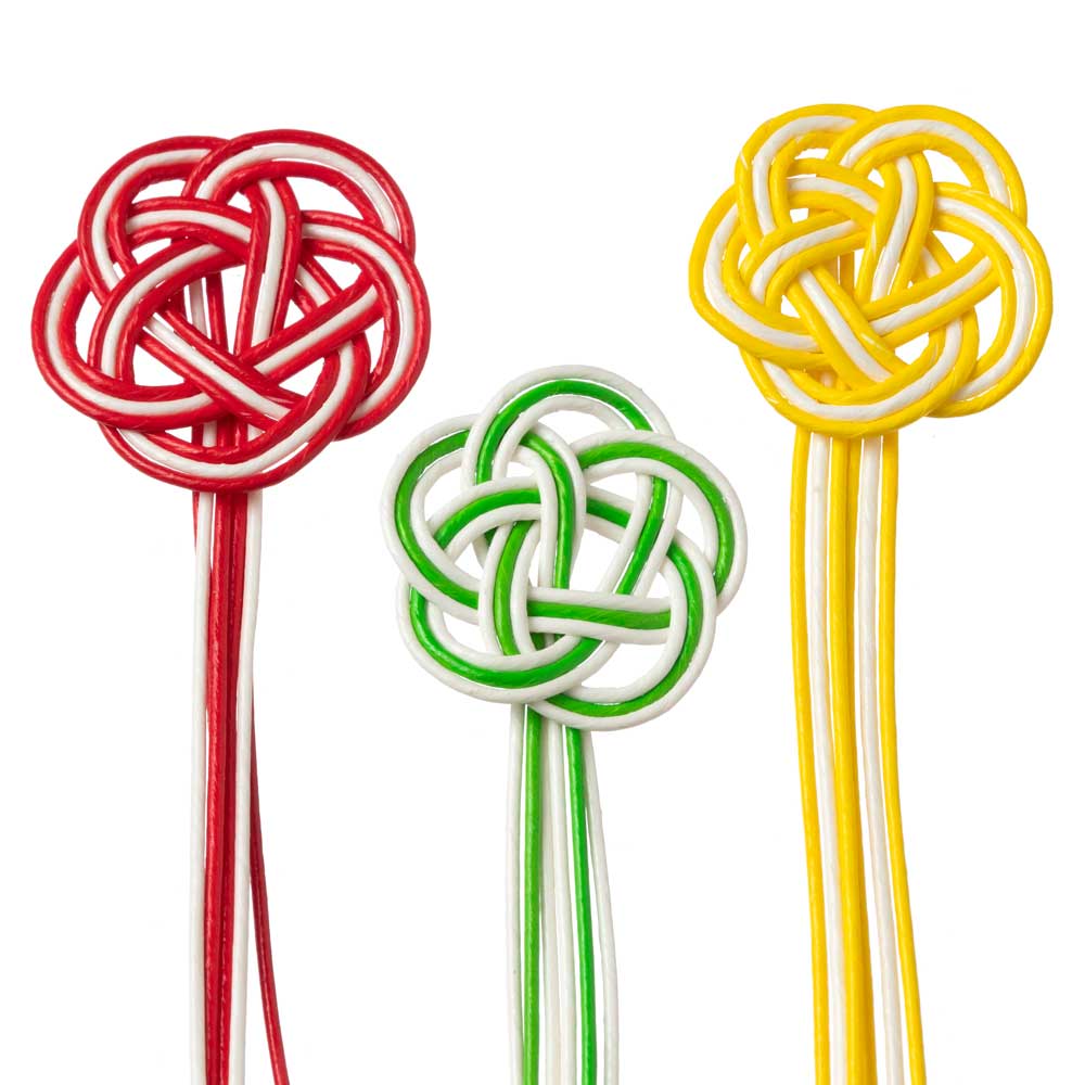 飾り水引　梅結び　就労継続支援事業所に制作をお願いした飾り水引　Decorative mizuhiki|飾り水引|和柄ステーショナリー