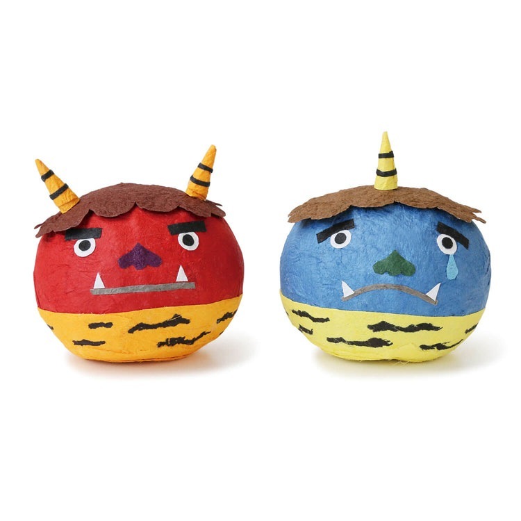 めでたや　和紙手まり　赤鬼・青鬼　節分飾り　Setsubun decoration|置物|インテリア