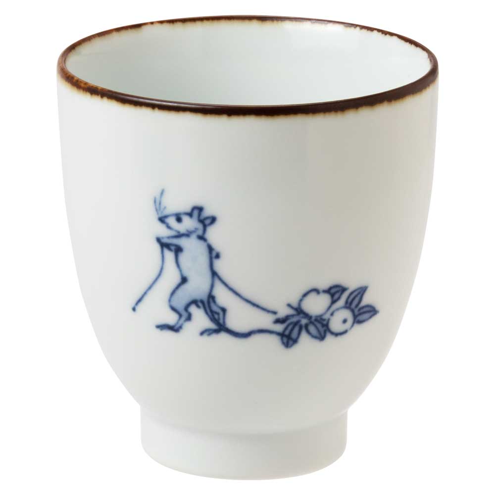 波佐見焼 鳥獣戯画／田楽 湯呑 日本製 磁器ティーカップ 兎や蛙が楽し