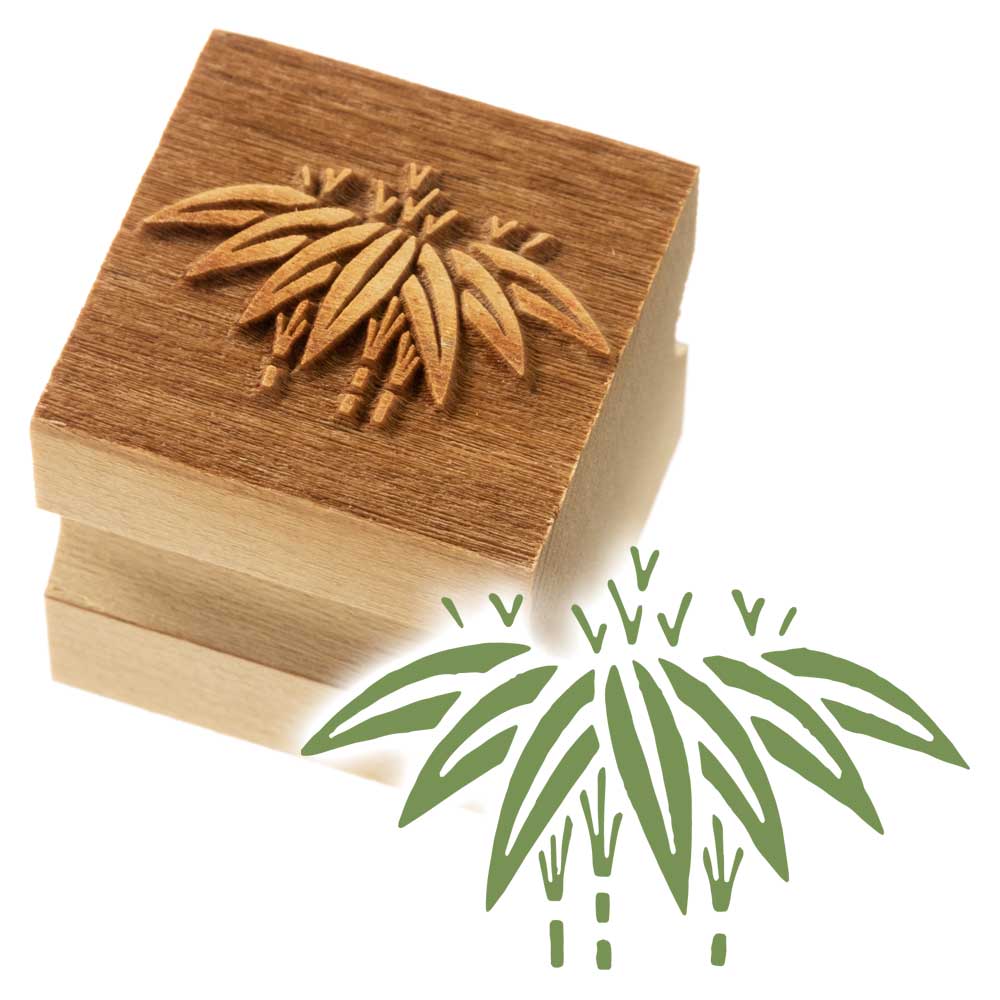 版木スタンプ　芽竹　京からかみ　木版ミニスタンプ　木製・朴　季節のお便り　年賀状　便箋　手紙　京都府の工芸品