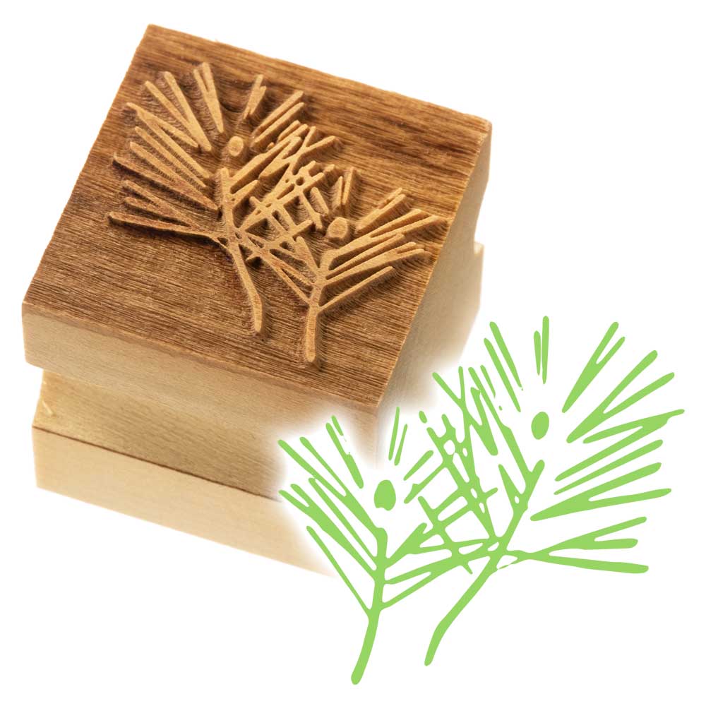 版木スタンプ　春挙松　京からかみ　木版ミニスタンプ　京都府の工芸品　Karakami woodblock stamp