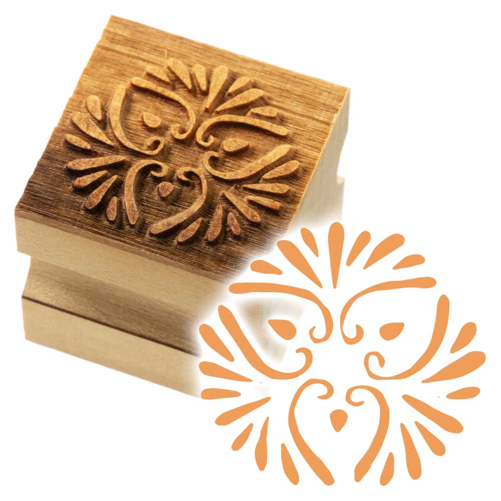 版木スタンプ　銀杏の丸　京からかみ　木版ミニスタンプ　木製・朴　季節のお便り　年賀状　便箋　手紙　京都府の工芸品