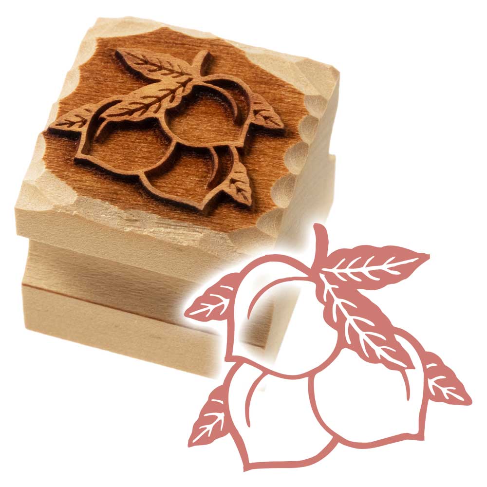 版木スタンプ　西王母　京からかみ　木版ミニスタンプ　木製・朴　季節のお便り　年賀状　便箋　手紙　京都府の工芸品