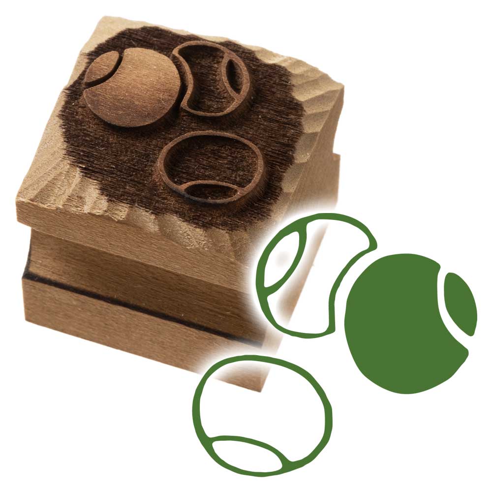 版木スタンプ　つぼつぼ　京からかみ　木版ミニスタンプ　木製・朴　季節のお便り　年賀状　便箋　手紙　京都府の工芸品