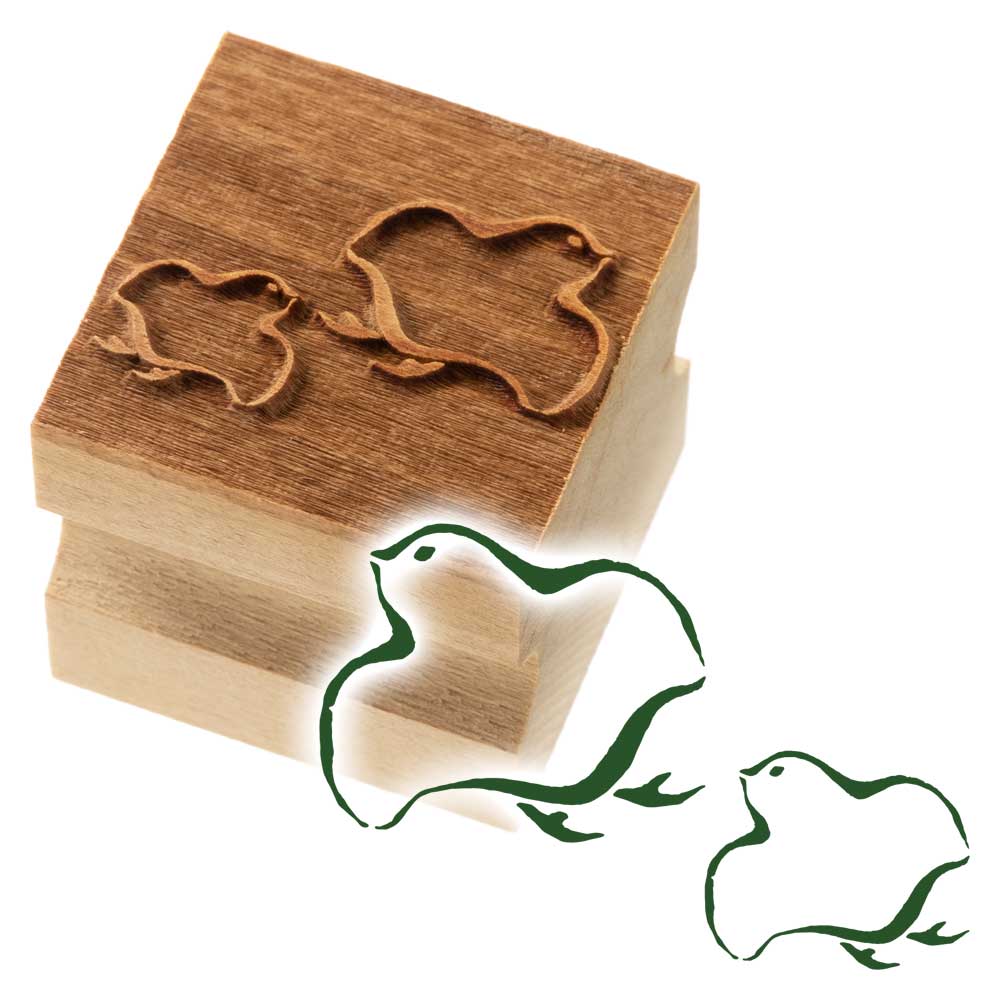 版木スタンプ　千鳥　京からかみ　木版ミニスタンプ　木製・朴　季節のお便り　年賀状　便箋　手紙　京都府の工芸品