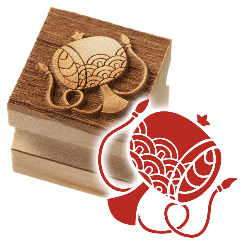 版木スタンプ　打ち出の小槌　京からかみ　木版ミニスタンプ　木製・朴　季節のお便り　年賀状　便箋　手紙　京都府の工芸品