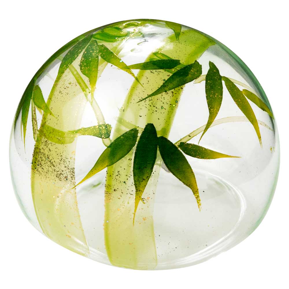 木之本　ビードロ浮き玉・小　竹　水に浮かべて涼を感じるインテリア　福島県の工芸品　Glass float  Fukushima craft|置物|インテリア