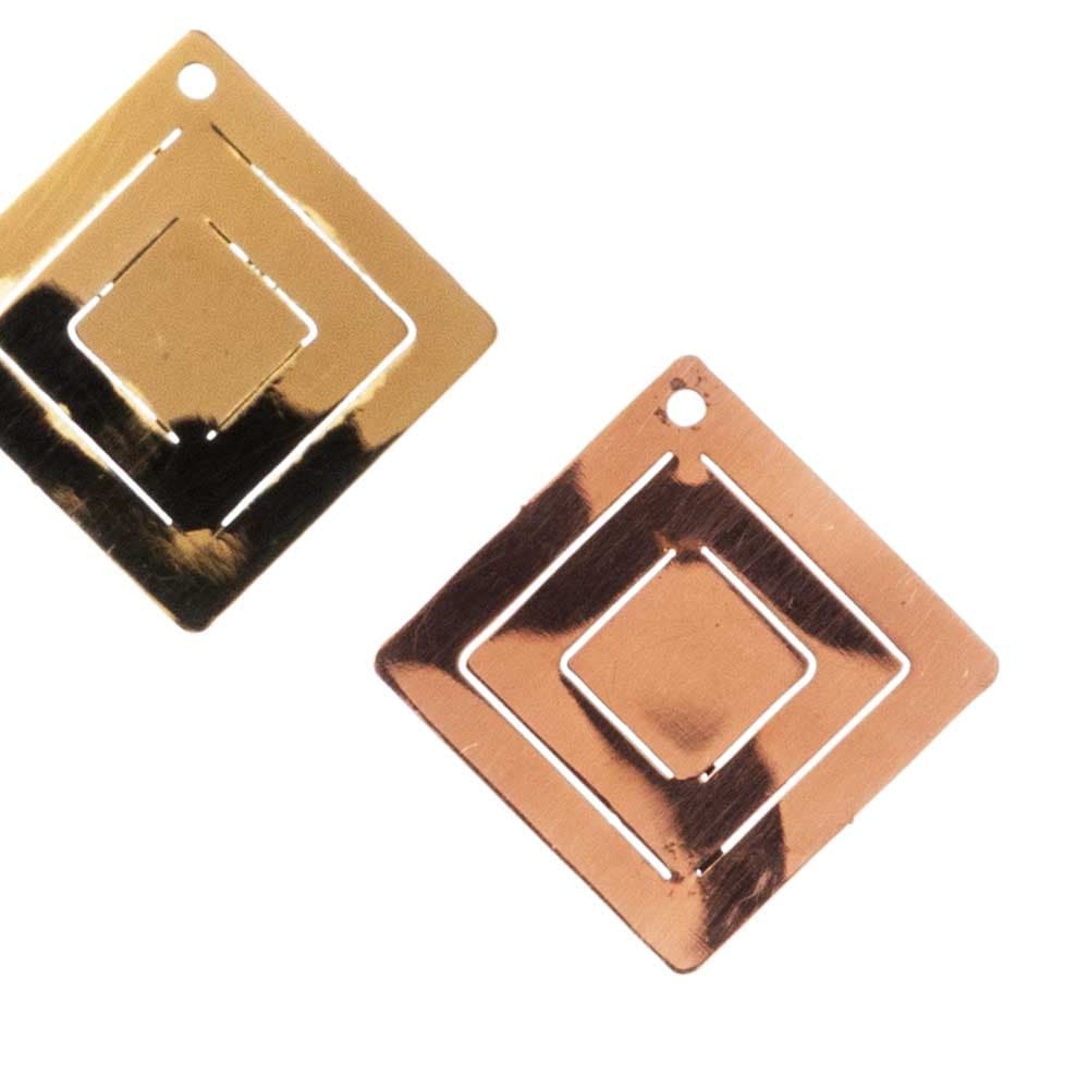 かねよし　Ori-ginal（折り＋しなる）　中2×2cm・両端開き　穴あき（1枚）　自由に変形できる金属製アクセサリー　ピアス・イヤリング・指輪などに　かねよし×共立女子大学コラボ作品『日本を贈る』