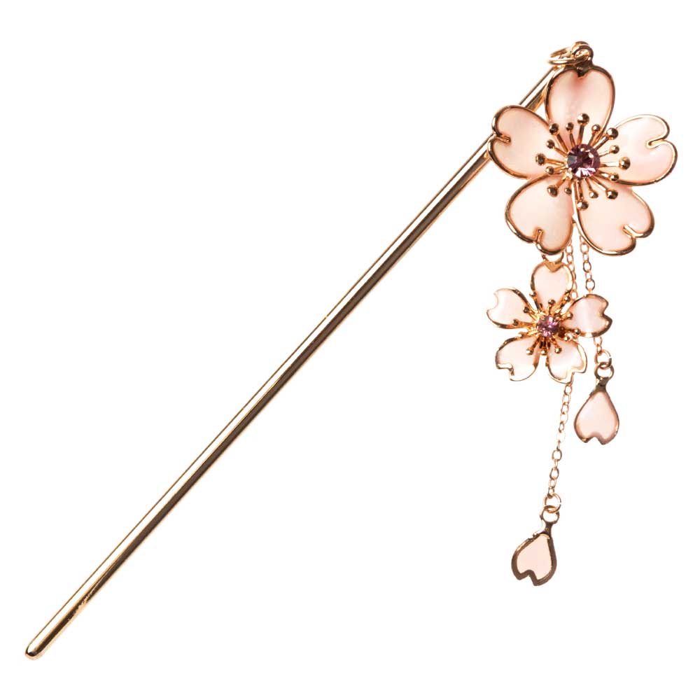 和小物マルシェ 流れ桜かんざし〈軸12.3cm・金属製軸〉|ゆらゆら揺れる、春の華やぎ