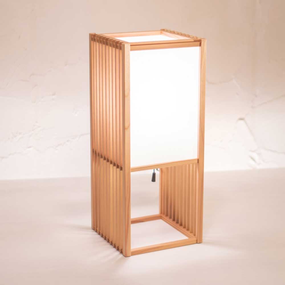 和風スタンドライト　調（S） shirabe　行灯　高さ43cm　杉材と強化和紙の照明器具　LED電球対応　日本製インテリアライト　和の優しい灯り|照明器具|インテリア