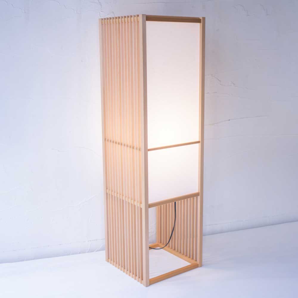 和風スタンドライト　調（L） shirabe　行灯　高さ100cm　杉材と強化和紙の照明器具　LED電球対応　日本製インテリアライト　和の優しい灯り|照明器具|インテリア