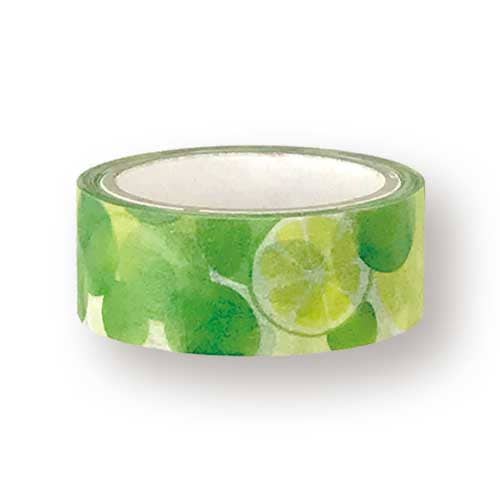 和詩倶楽部　はるまき　酢橘・すだち　和柄マスキングテープ　幅1.5cm　長さ5m　和風のラッピング用品　包装用品　装飾用ステーショナリー