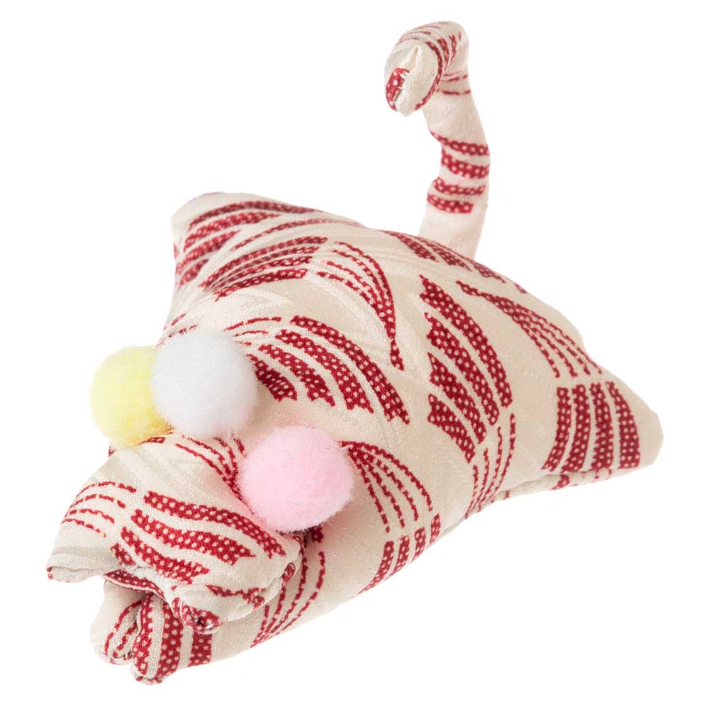 伏せねこクリップ08 猫洗濯ばさみ 就労継続支援事業所で製作した和柄