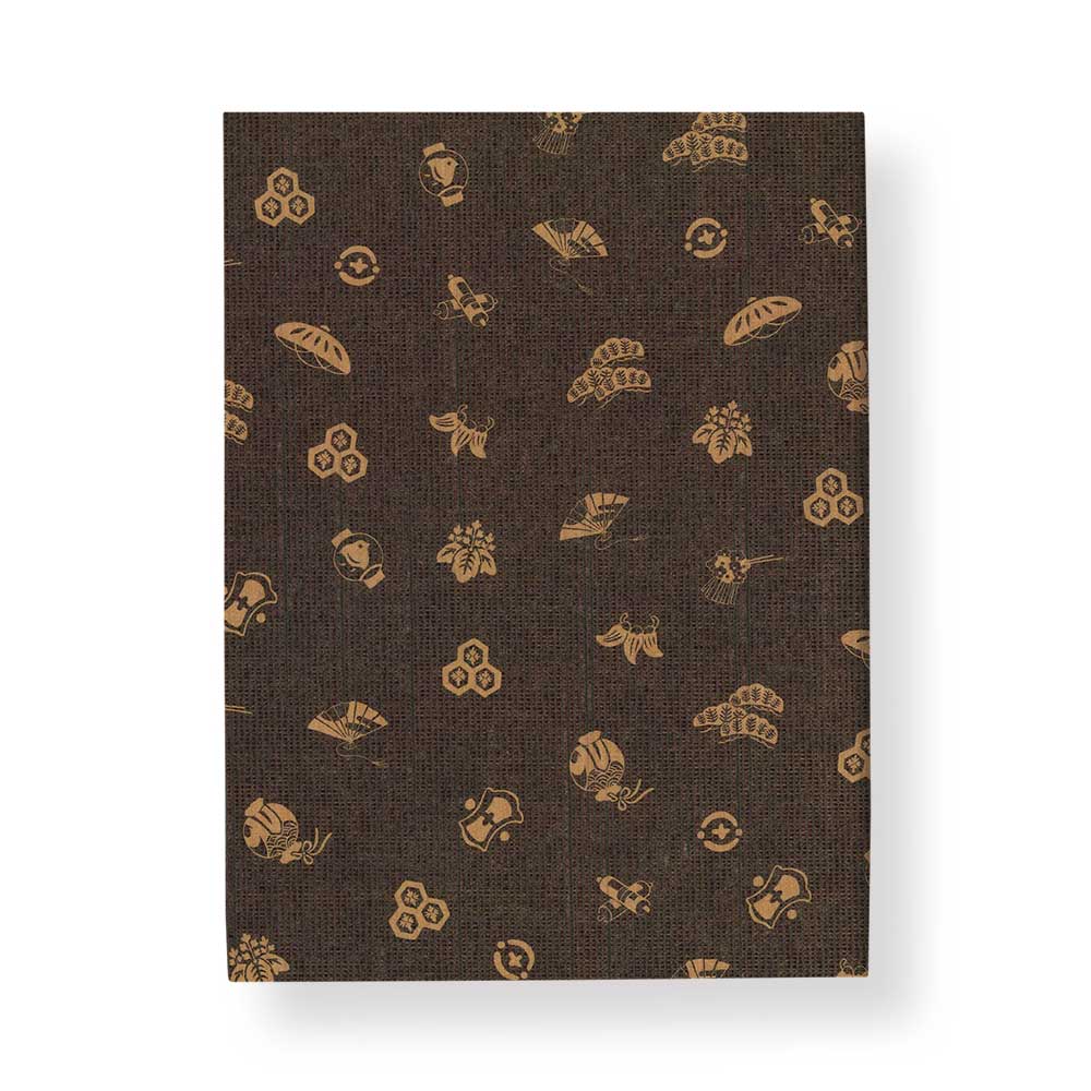 和詩倶楽部 室町紗紙ブックカバー ホンノムシ 蒔絵姿 洛中宝尽くし (MBD-006) フリーサイズ判 吉兆書包み 丈夫で手触りの良い襖紙を使用 福があふれる毎日を。